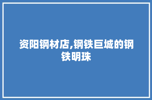 资阳钢材店,钢铁巨城的钢铁明珠 装修材料