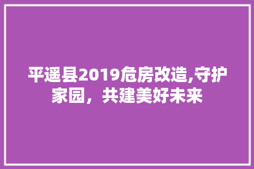 平遥县2019危房改造,守护家园，共建美好未来