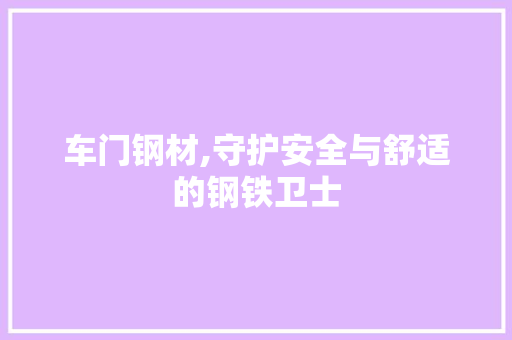 车门钢材,守护安全与舒适的钢铁卫士