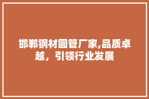 邯郸钢材圆管厂家,品质卓越，引领行业发展