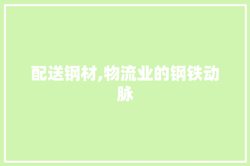 配送钢材,物流业的钢铁动脉