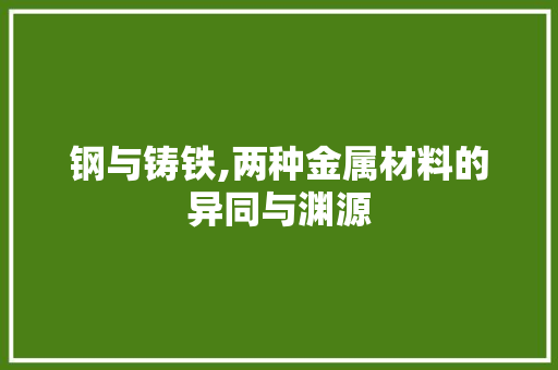 钢与铸铁,两种金属材料的异同与渊源