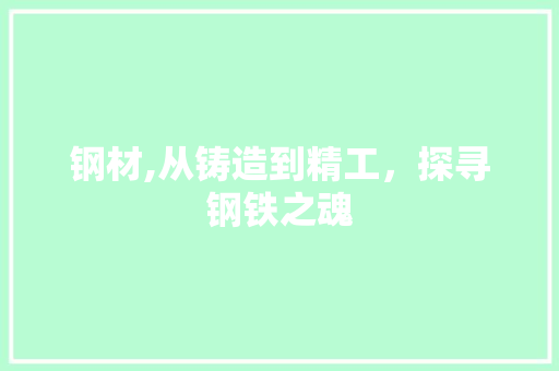 钢材,从铸造到精工，探寻钢铁之魂