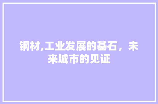 钢材,工业发展的基石，未来城市的见证