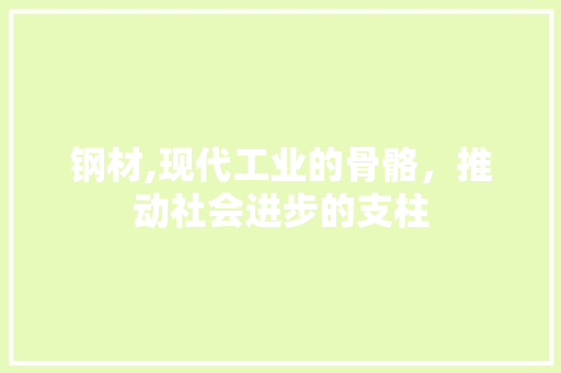 钢材,现代工业的骨骼，推动社会进步的支柱