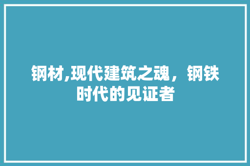 钢材,现代建筑之魂，钢铁时代的见证者