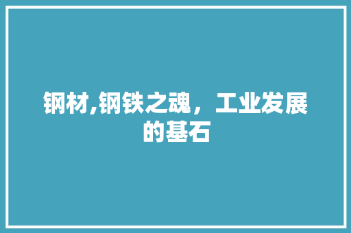钢材,钢铁之魂，工业发展的基石