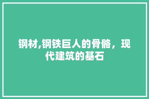 钢材,钢铁巨人的骨骼，现代建筑的基石
