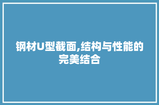 钢材U型截面,结构与性能的完美结合