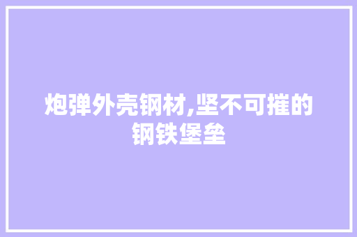 炮弹外壳钢材,坚不可摧的钢铁堡垒