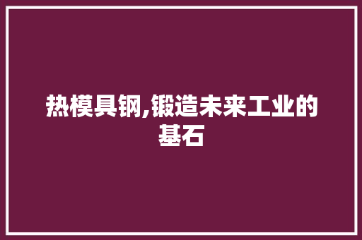 热模具钢,锻造未来工业的基石 门窗装修