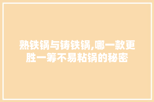 熟铁锅与铸铁锅,哪一款更胜一筹不易粘锅的秘密