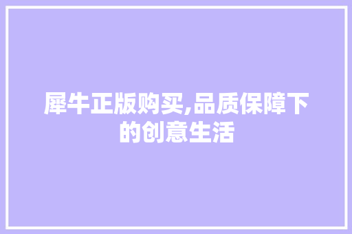 犀牛正版购买,品质保障下的创意生活