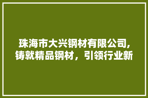 珠海市大兴钢材有限公司,铸就精品钢材，引领行业新风向