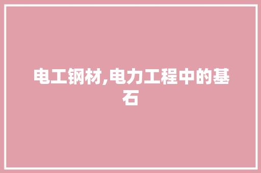 电工钢材,电力工程中的基石