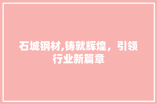 石城钢材,铸就辉煌，引领行业新篇章