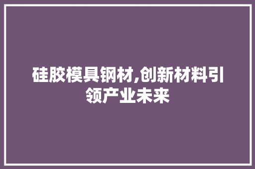 硅胶模具钢材,创新材料引领产业未来