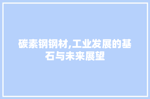 碳素钢钢材,工业发展的基石与未来展望