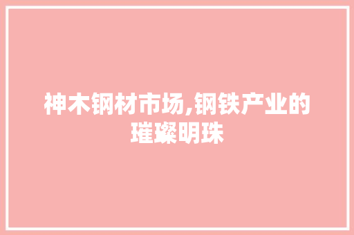 神木钢材市场,钢铁产业的璀璨明珠