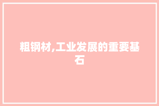 粗钢材,工业发展的重要基石