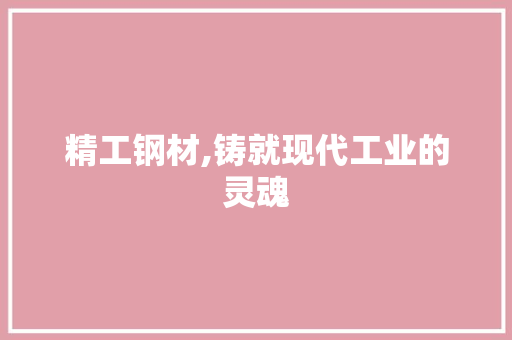 精工钢材,铸就现代工业的灵魂