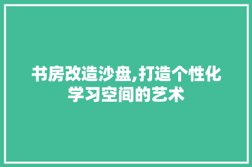 书房改造沙盘,打造个性化学习空间的艺术