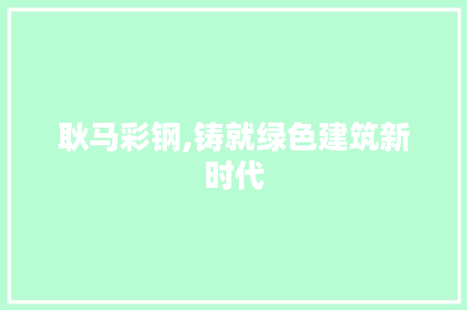 耿马彩钢,铸就绿色建筑新时代