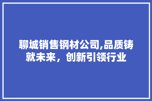 聊城销售钢材公司,品质铸就未来，创新引领行业