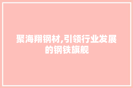 聚海翔钢材,引领行业发展的钢铁旗舰