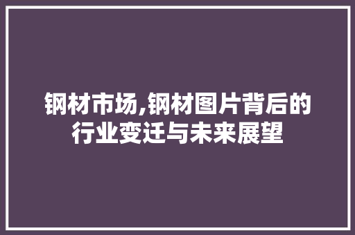 钢材市场,钢材图片背后的行业变迁与未来展望