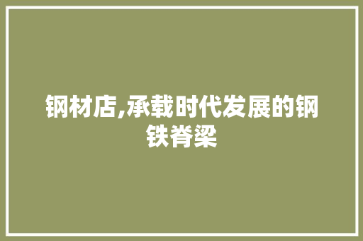 钢材店,承载时代发展的钢铁脊梁