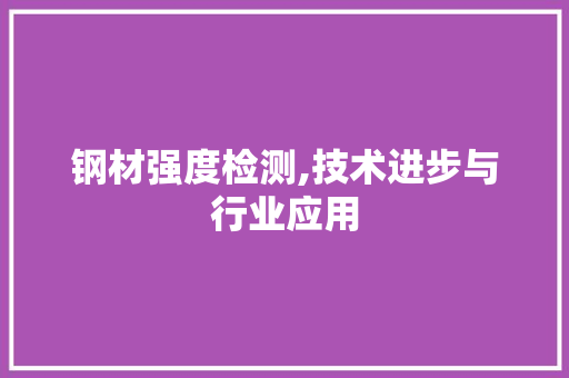 钢材强度检测,技术进步与行业应用