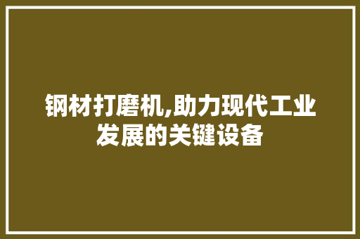 钢材打磨机,助力现代工业发展的关键设备