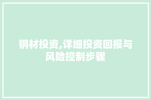 钢材投资,详细投资回报与风险控制步骤