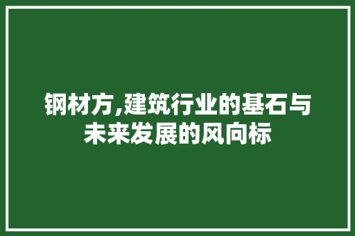 钢材方,建筑行业的基石与未来发展的风向标