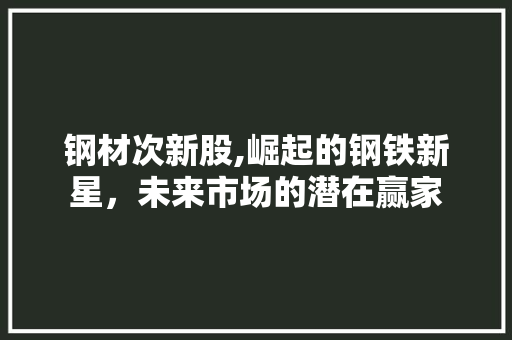 钢材次新股,崛起的钢铁新星，未来市场的潜在赢家