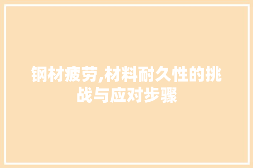 钢材疲劳,材料耐久性的挑战与应对步骤