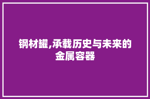 钢材罐,承载历史与未来的金属容器