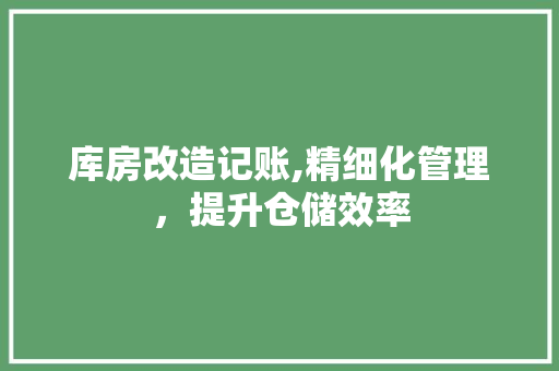 库房改造记账,精细化管理，提升仓储效率