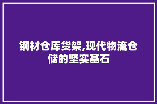 钢材仓库货架,现代物流仓储的坚实基石