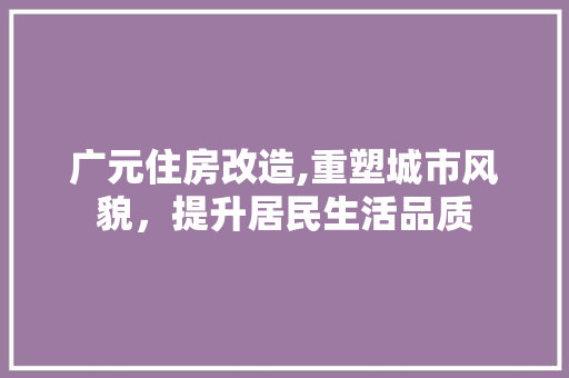 广元住房改造,重塑城市风貌，提升居民生活品质 门窗装修