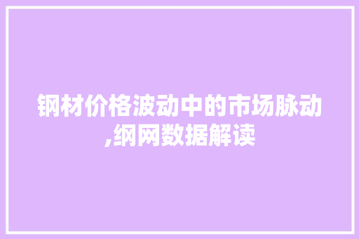 钢材价格波动中的市场脉动,纲网数据解读