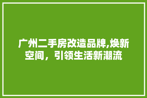 广州二手房改造品牌,焕新空间，引领生活新潮流