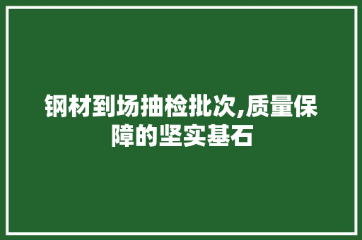 钢材到场抽检批次,质量保障的坚实基石