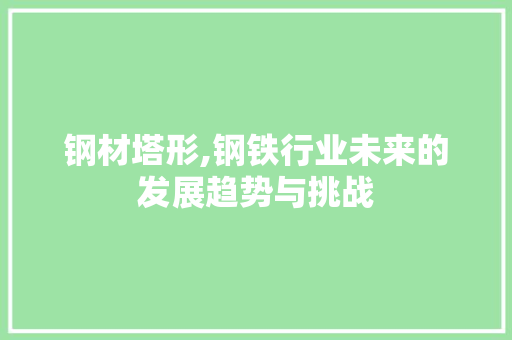 钢材塔形,钢铁行业未来的发展趋势与挑战