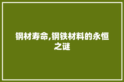 钢材寿命,钢铁材料的永恒之谜