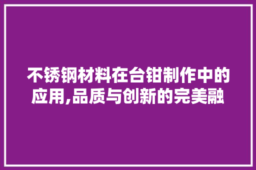 不锈钢材料在台钳制作中的应用,品质与创新的完美融合