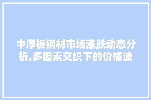 中厚板钢材市场涨跌动态分析,多因素交织下的价格波动
