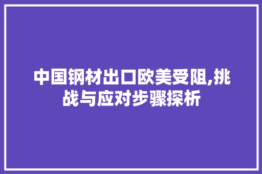 中国钢材出口欧美受阻,挑战与应对步骤探析 门窗装修