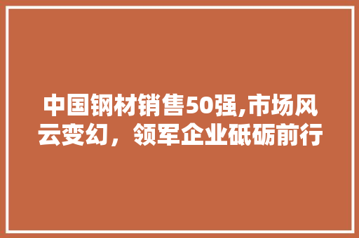 中国钢材销售50强,市场风云变幻，领军企业砥砺前行